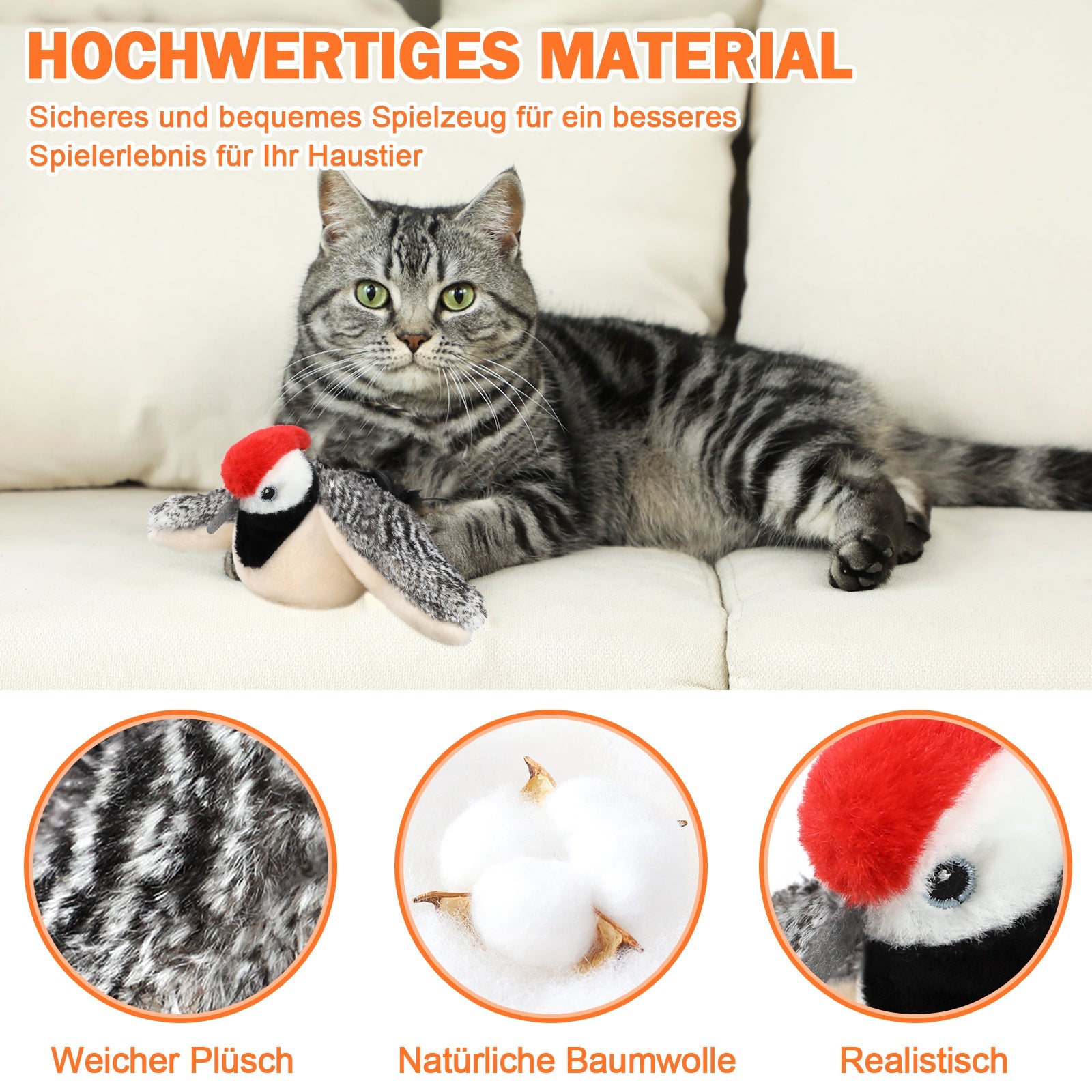 Electric Interactive Bird Cat Toy Rechargeable Automatic Catnip Toy